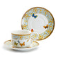 Grace Butterflies with Blue Ornament Fine Porcelain Cup and Saucer Set
