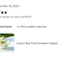 Lemon Bee Fine Porcelain Teapot