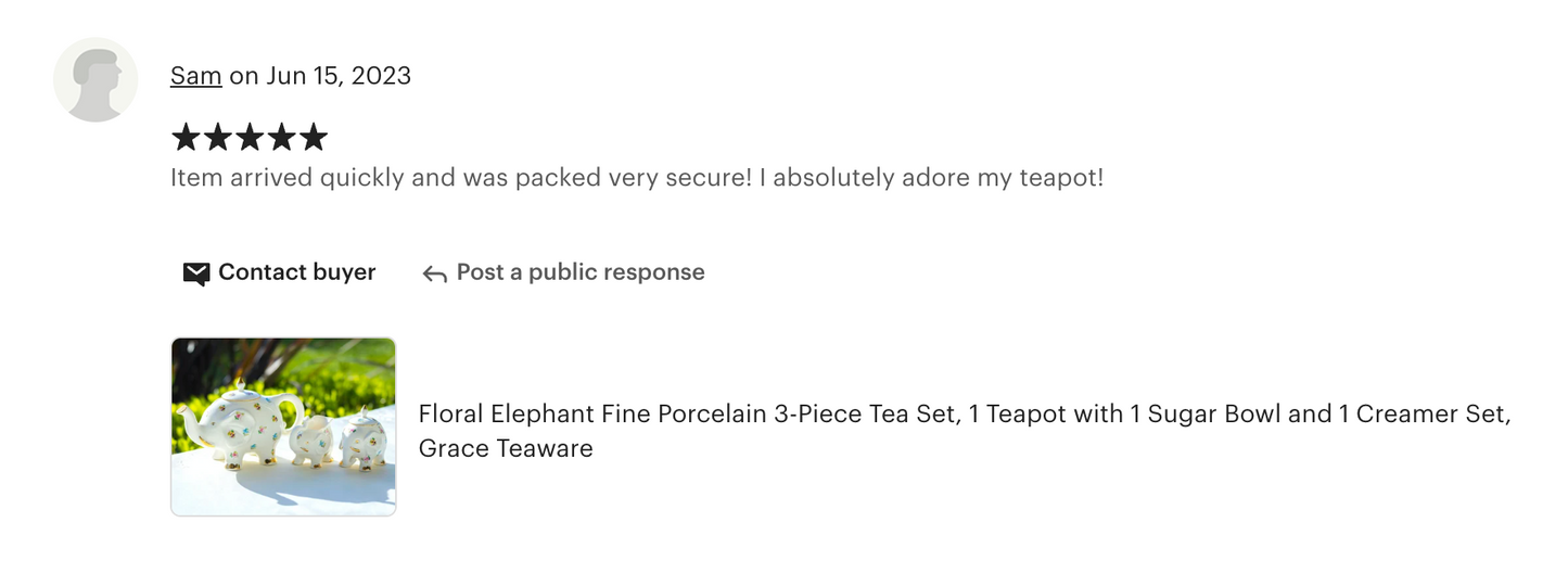 Floral Elephant Fine Porcelain Tea Set