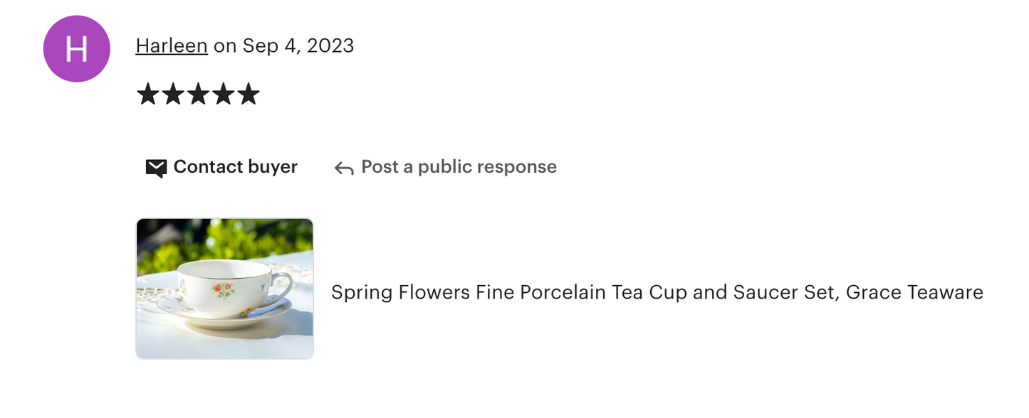 Spring Flowers Fine Porcelain Tea Cup and Saucer