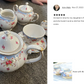 Rose with Blue Accent Fine Porcelain Tea Cup and Saucer