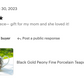 Black Gold Peony Fine Porcelain Teapot