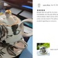 Black Gold Peony Fine Porcelain Tea For One Set