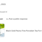 Black Gold Peony Fine Porcelain Tea For One Set