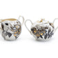 Grace Teaware Black Gold Peony Fine Porcelain Sugar & Creamer Set