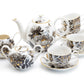 Grace Teaware Black Gold Peony Fine Porcelain Tea Set