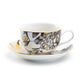 Grace Teaware Black Gold Peony Fine Porcelain Tea Cup and Saucer