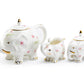 Grace Teaware Pink Flower Elephant Fine Porcelain 3-Piece Tea Set