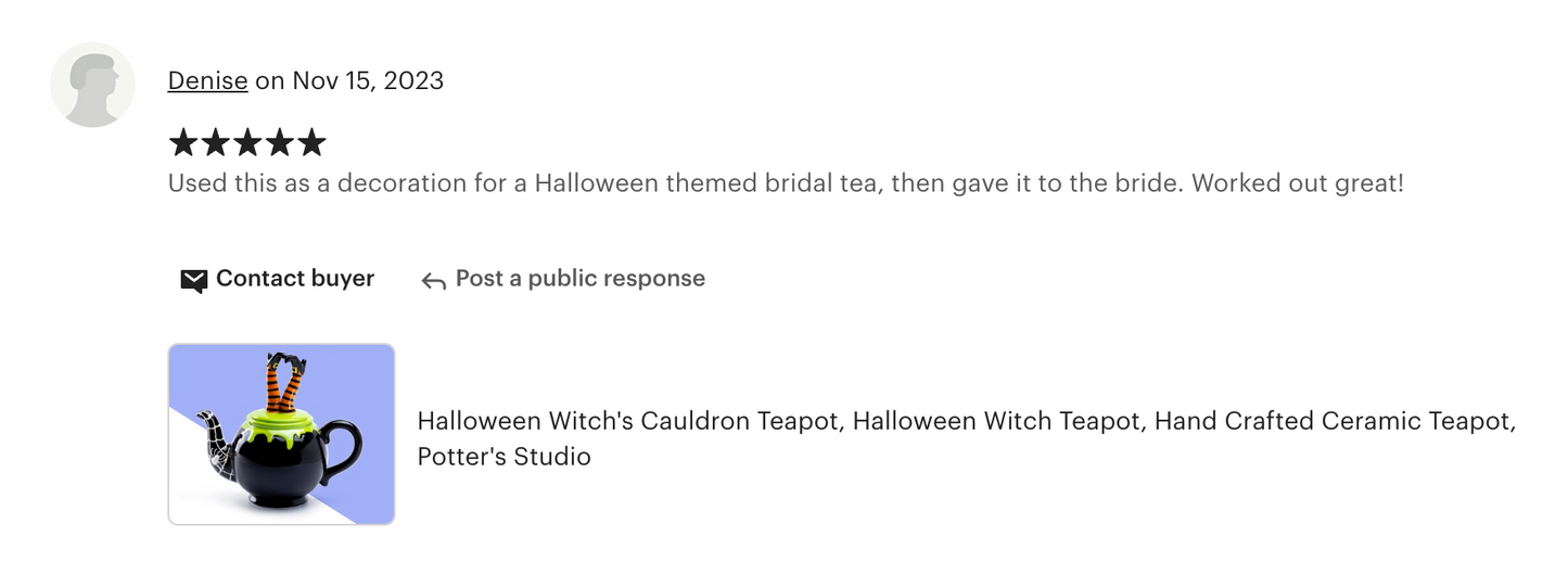 Halloween Witch's Cauldron Teapot
