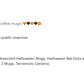 Halloween Bat Dots and Spider Web Stripes Mugs