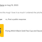 Flying Witch Black Gold Tea Cup and Saucer