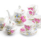 Stechcol Gracie Bone China Grace's Pink Rose Bone China 11-Piece Tea Set