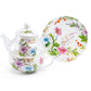 Hibiscus Harmony Glass and Fine Porcelain Tea For One Set