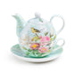 Robin's Rose Garden Fine Porcelain Tea For One Set