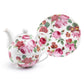Pink Cabbage Roses Fine Porcelain Tea For One Set