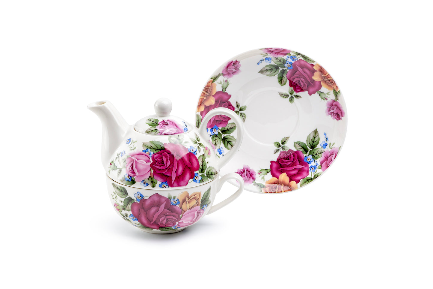 Rose Garden Fine Porcelain Tea For One Set
