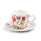Butterfly Poppy Fine Porcelain Tea Cup and Saucer