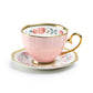Blush Rose with Gold Fine Porcelain Tea Cup and Saucer