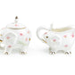 Pink Flower Elephant Fine Porcelain Sugar & Creamer Set