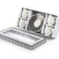 Gift Boxed Black Josephine Stripes and Dots 3oz Espresso Cups and Saucers