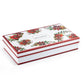 Poinsettia Pine Cone 3oz Demitasse Cups and Saucers with Gift Box