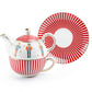 Nutcracker Wonderland Red Stripes Fine Porcelain Tea For One Set