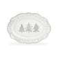 14" Holiday Gold Pine Fine Porcelain Oval Serving Platter