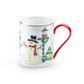Jolly Snowman Fine Porcelain Mug with Red Handle