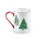 Jolly Snowman Fine Porcelain Mug with Red Handle