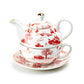 Red Village Fine Porcelain Tea For One Set