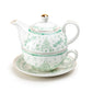 Festive Pup and Tree Fine Porcelain Tea For One Set