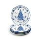 Blue Holly Christmas Tree Dessert/Dinner Plate