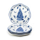 Blue Holly Christmas Tree Dessert/Dinner Plate