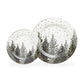 Grey and Gold Winter Forest Fine Porcelain Dessert/Dinner Plate