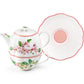 Apple Blossom Pink Bone China Tea For One Set with Gift Box