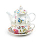 Butterfly Garden Glass and Fine Porcelain Tea For One Set