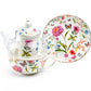 Butterfly Garden Glass and Fine Porcelain Tea For One Set