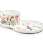 Spring Flowers with Hummingbird Fine Porcelain Tea Snack Set