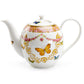 Grace Teaware Butterflies with Pink Ornament Fine Porcelain Teapot