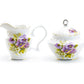 Stechcol Gracie Bone China Purple Pansy Bone China Sugar & Creamer Set