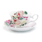Stechcol Gracie Bone China Liz Rose Garden Bone China Tea Cup and Saucer