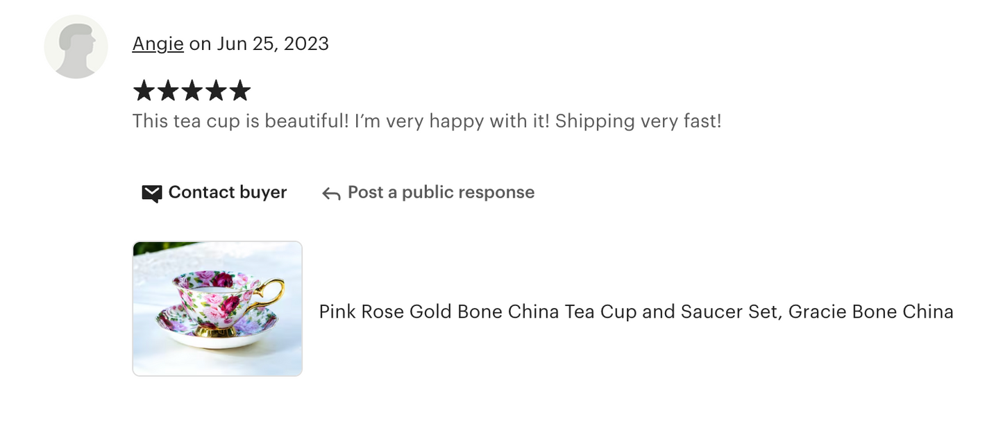Pink Rose Gold Bone China Tea Cup and Saucer