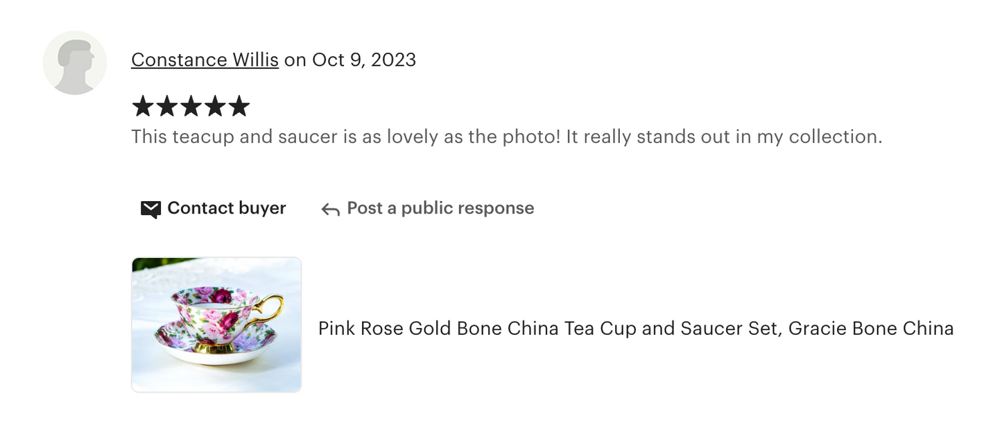 Pink Rose Gold Bone China Tea Cup and Saucer