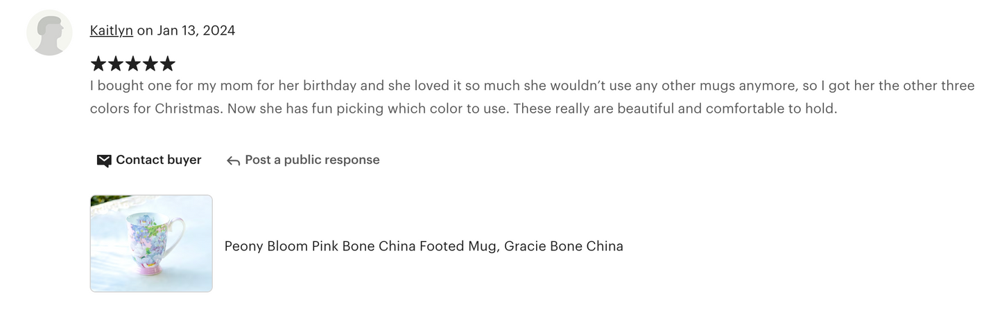 Peony Bloom Pink Bone China Mug