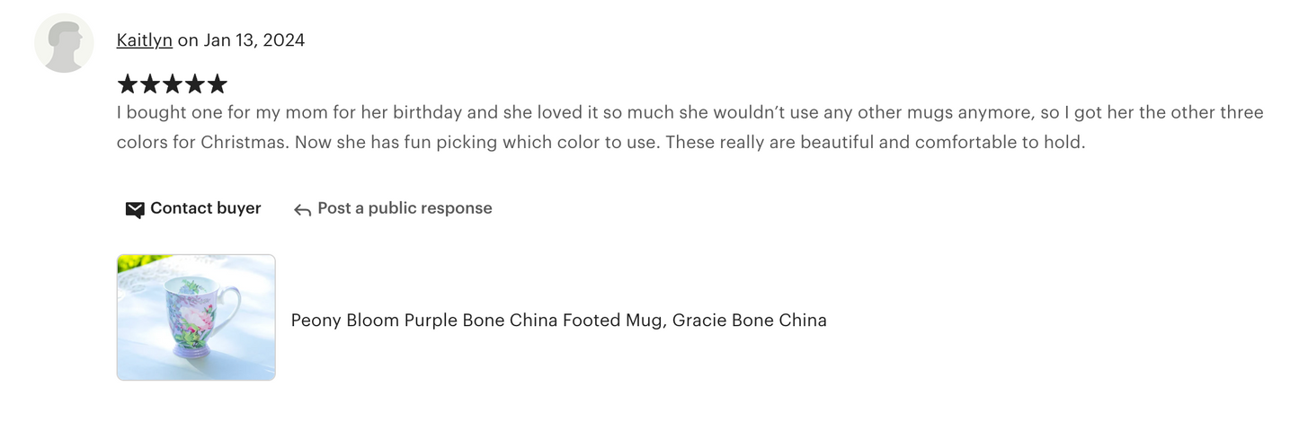 Peony Bloom Purple Bone China Mug