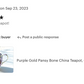Purple Gold Pansy Bone China Teapot