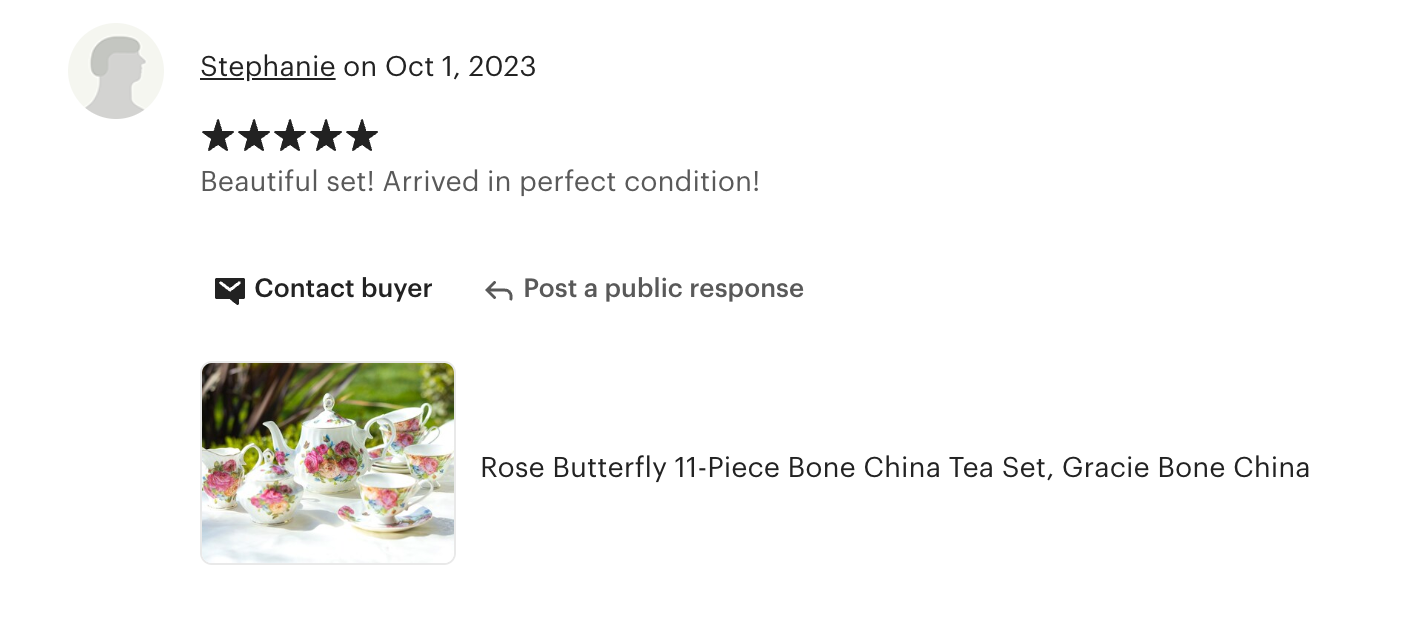 Sandra's Rose with Butterflies Bone China 11-Piece Tea Set