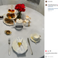 White Gold Scallop Fine Porcelain Tea Set