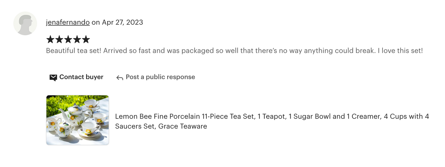 Lemon Bee Fine Porcelain Tea Set
