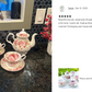 Peony and Strawberry Cream Bone China 9-Piece Tea Set